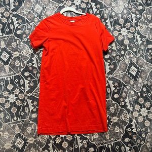 Red/orange mini tee shirt dress